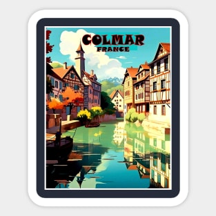 Colmar France Vintage Travel and Tourism Advertising Print Sticker